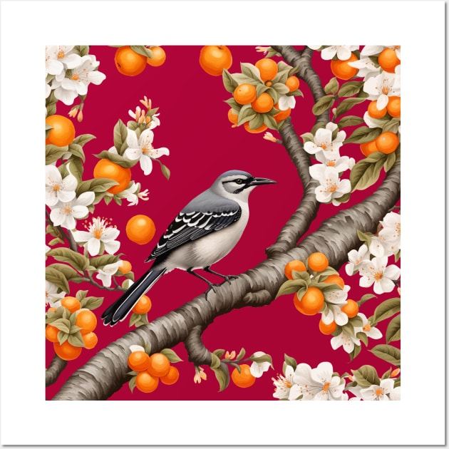 Mockingbird And Florida Orange Blossom Wall Art by taiche